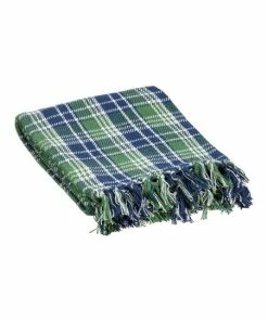 Primitives by Kathy | Blue & Green Plaid Tassel Throw