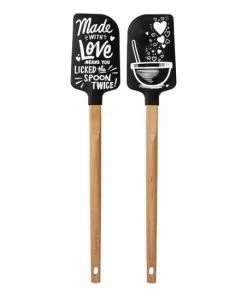 Primitives by Kathy | Black & White 'Love Means' Spatula