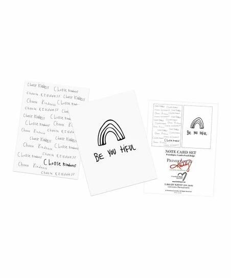 Primitives by Kathy | Black & White 'Choose Kindness' Card - Set of Eight