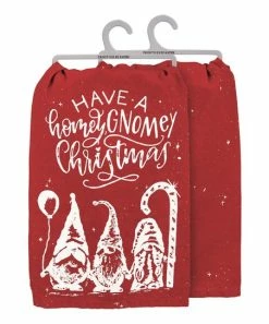 Primitives by Kathy | Red & White 'Have A Homey Gnomey Christmas' Holiday Dish Towel