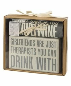Primitives by Kathy | 'Therapists You Can Drink With' Box Sign & Towel Set