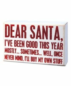 Primitives by Kathy | Red & White 'I'll Buy My Own Stuff' Box Sign