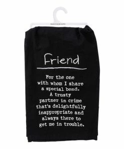 Primitives by Kathy | Black & White 'Friend' Dish Towel