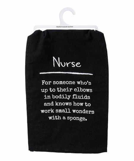 Primitives by Kathy | Black & White 'Nurse' Dish Towel