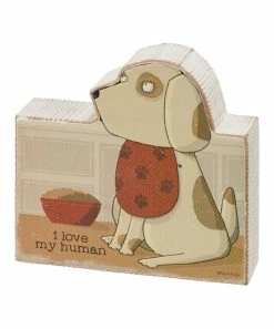 Primitives by Kathy | 'I Love My Human' Chunky Sitter Block Sign