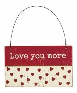 Primitives by Kathy | Red Hearts 'Love You More' Ornament