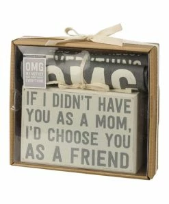 Primitives by Kathy | Gray & White 'Mom' Box Sign & Towel