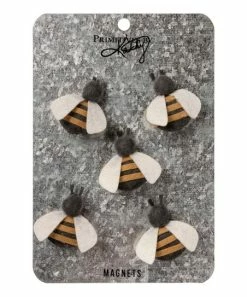 Primitives by Kathy | Yellow & Black Bee Magnet - Set of Five