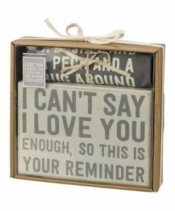 Primitives by Kathy | Gray & White 'Love' Box Sign & Towel