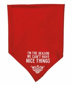 Primitives by Kathy | Red & White 'We Can't Have Nice Things' Pet Bandana