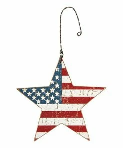 Primitives by Kathy | Red & White American Flag Star Ornament