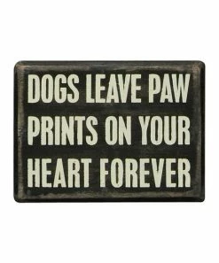 Primitives by Kathy | 'Dogs Leave Paw Prints on Your Heart' Block Sign